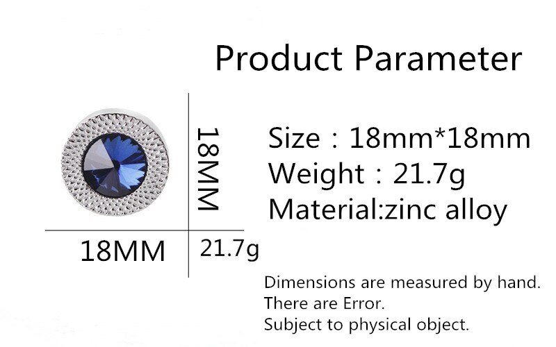 Blue Crystal Kegel Manchetknopen Mannen Advocaat Klassieke Prismatische Manchet Knop Mens Shirt Taper Manchetknopen
