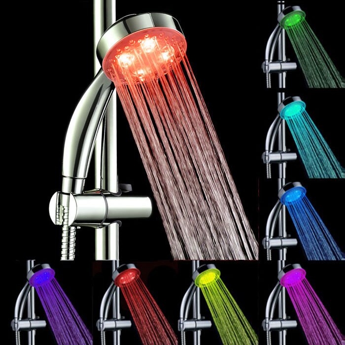 38 # Handheld 7 Kleuren Led Light Water Bad Thuis Badkamer Douche Kop Glow