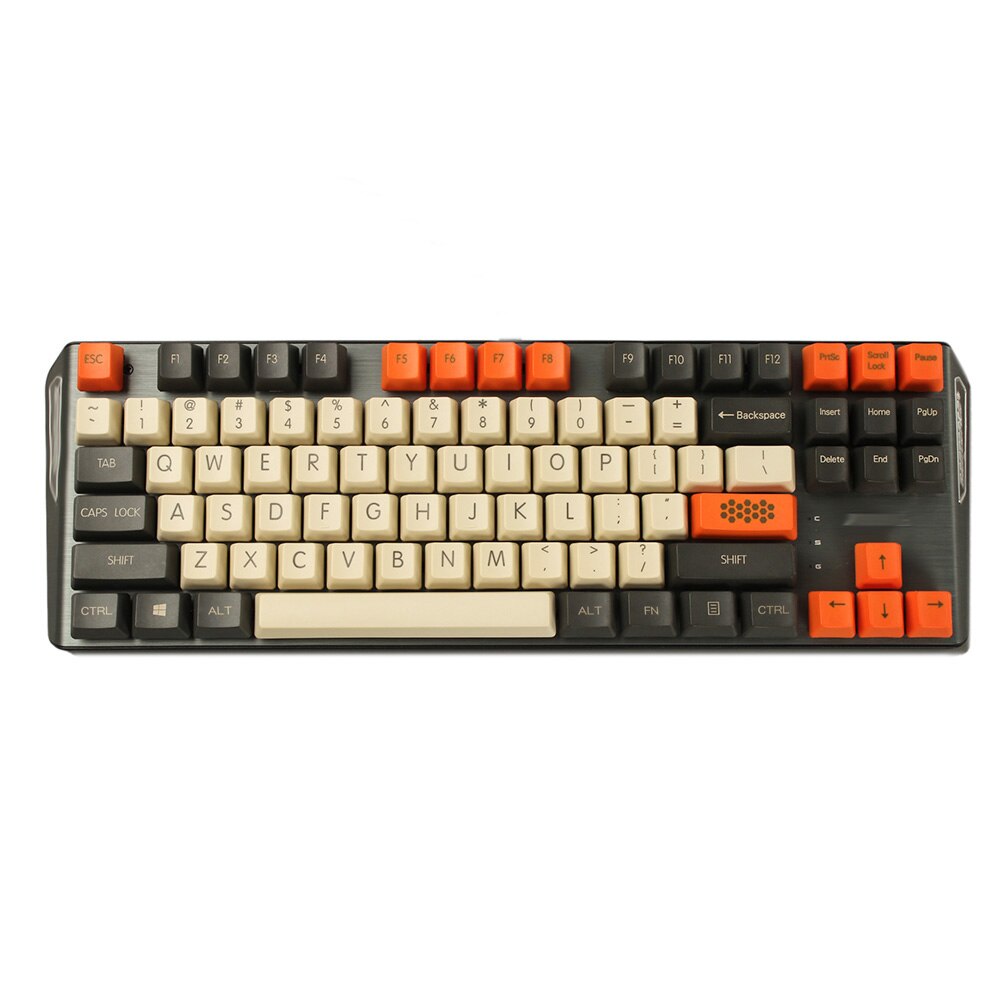 YMDK Carbon 61 87 104 Top Print Blank Keyset Thick PBT OEM Profile Keycaps Suitable For MX Mechanical Keyboard: 87 Printed