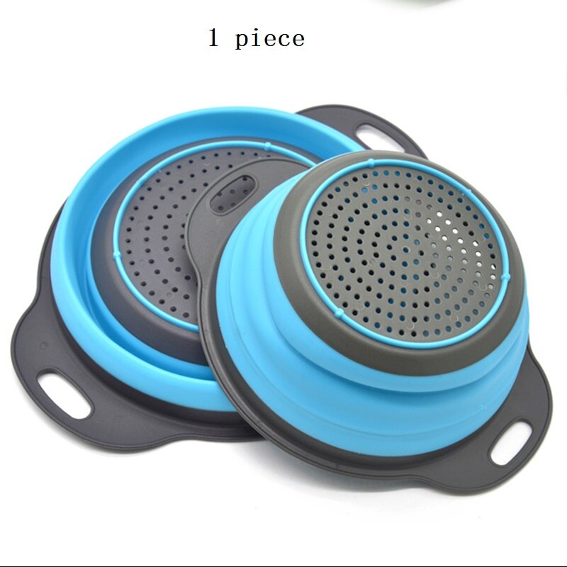 Panier de vidange pliant panier extensible rond panier de lavage en caoutchouc panier de fruits outils de rangement de cuisine une pièce: 3 / M