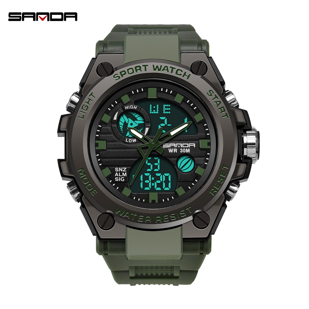 Digtal Horloge Mannen Dual Display Waterdichte Led Horloge Outdoor Sport Elektronische Horloge Zwart Duiken Horloges Paar: D