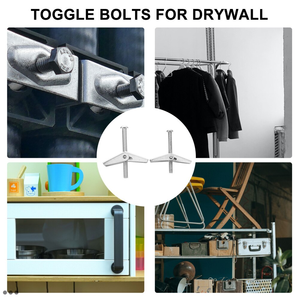 20pcs Toggle Bolts Durable Sturdy Drywall Bolts Wing Nut Kit for Installation