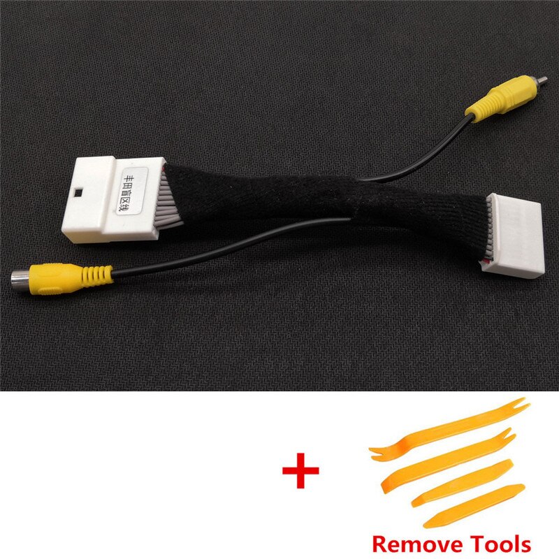 24Pin Original Video Input Switch Reverse Camera RCA Adapter Cable For Toyota RAV4 Prado Levin Corolla Highlander Crown: Cable With Tools