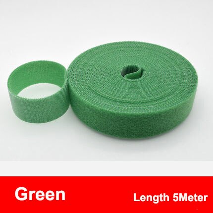 5Meter/Roll Mehrweg Befestigungs Band Kabelbinder 15/20mm Haken und Schleife Doppel Seite Haken Rolle haken Strap Drähte Veranstalter Straps: 15mm 5Meter / Green