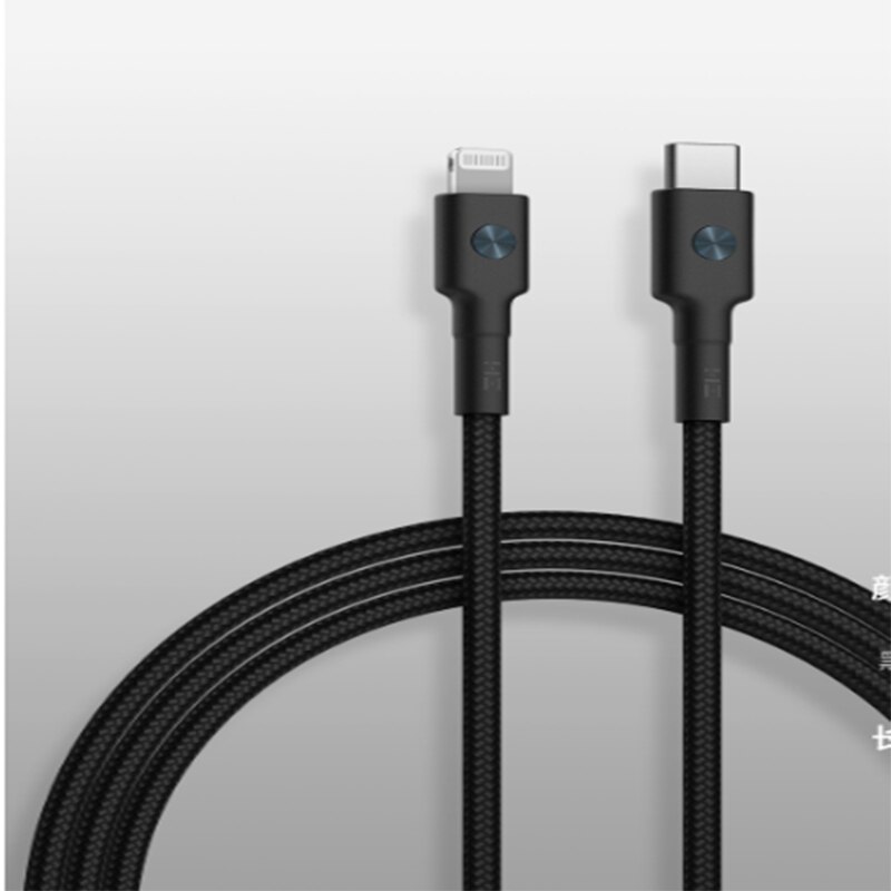 Zmi 1 M AL873 USB-C Tot L Type C Voor Bliksem Mfi Gecertificeerd 3A 18W Snelle Lading Pd Voor iphone + Ipad Datakabel Oplaadkabel: Black / 0.3m