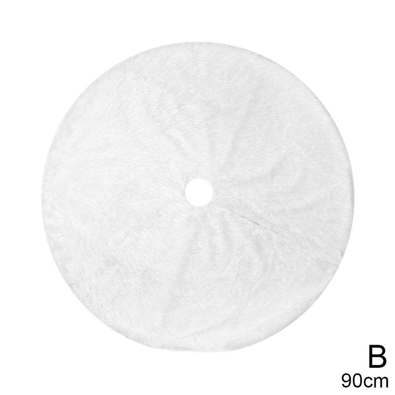 Weihnachten Baum Felsen Plüsch Faux Pelz Weihnachten Baum Teppich Frohe Weihnachten Baum Dekorationen Ornament Neue Jahr Navidad Wohnkultur: 90CM Weiß