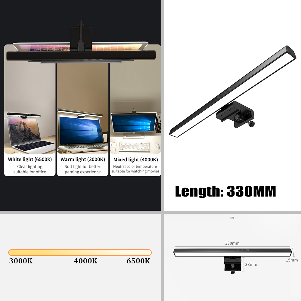 Barre lumineuse de moniteur d'écran incurvé rvb, USB, gradation continue, lumière suspendue, atmosphère LED, lampe de Table pour ordinateur portable, moniteur de barre lumineuse: Orange