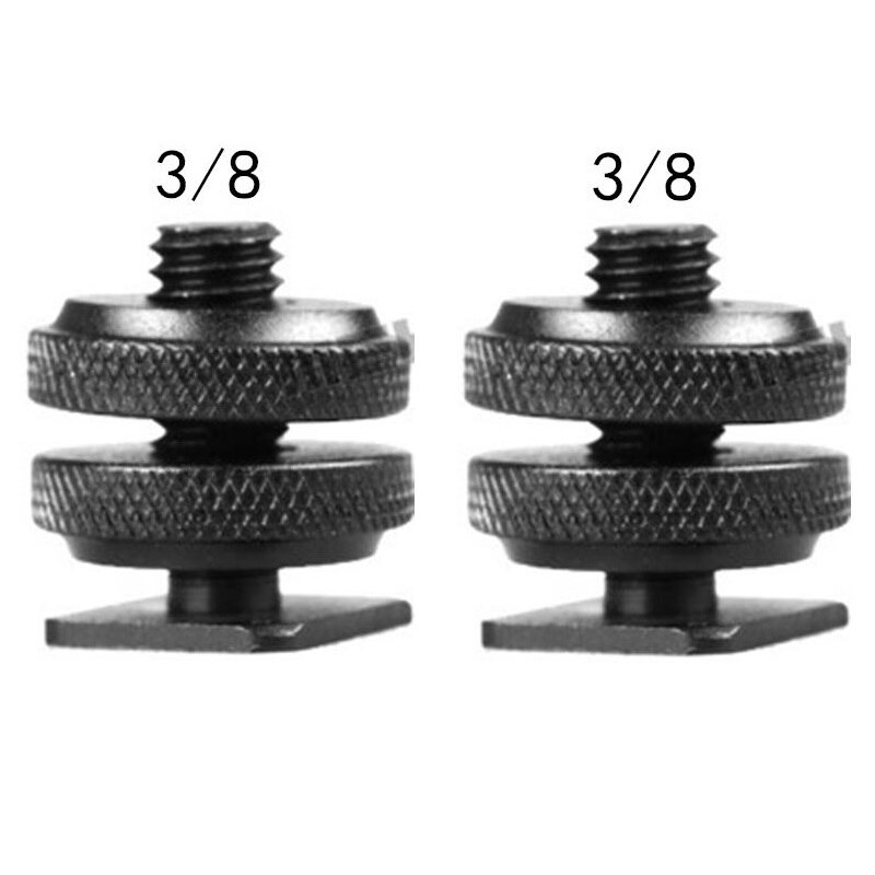 1/4" to 3/8" 5/8 Male to Female Double Layer Thread Screw Mount Adapter Tripod Plate Screw mount for Camera Flash Tripod Mic: Gray