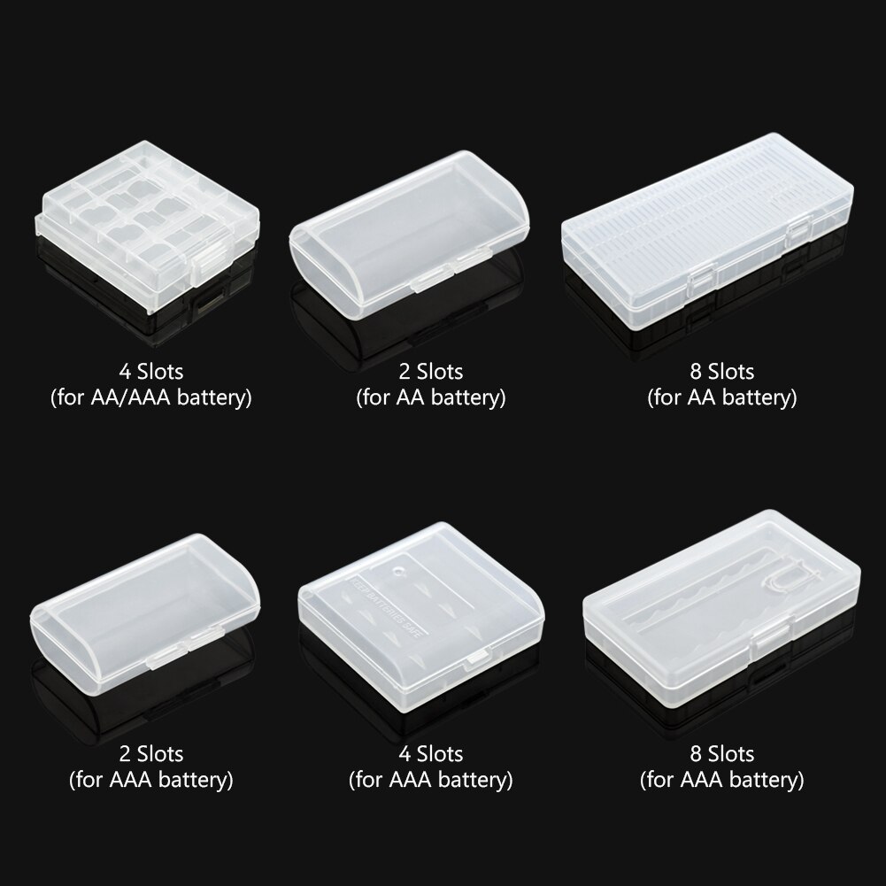 Soshine 6 Different Container Bag Case Elistooop Plastic Case Holder Storage Box Cover for AA AAA Battery Box Organizer Box Case