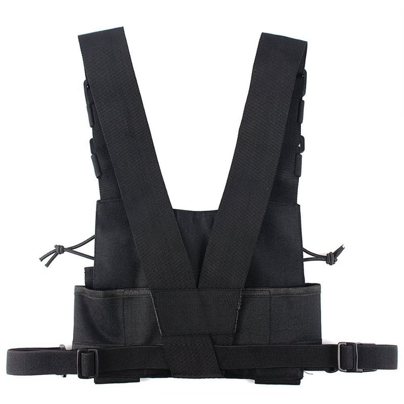 Rádios bolso rádio peito arnês peito frente pacote bolsa coldre colete rig carry caso para 2 vias rádio walkie talkie para baofeng u