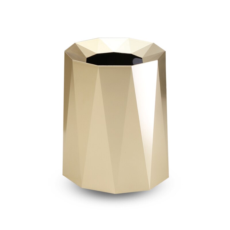 Poubelle de salle de bains en plastique doré, poubelle de luxe nordique murale ou sur pied, brosse de toilette en Silicone: Golden Trash can