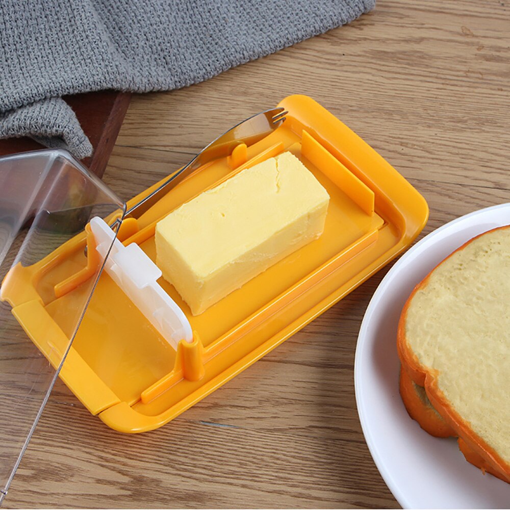 1 Set Household Butter Box For Cutting Vegetables Rectangular Container With Lid Portable Sealed Storage Dish Cheese Practical
