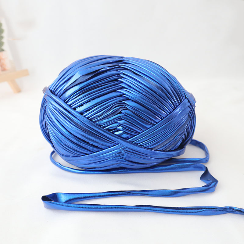 Metallic Tshirt Garen Gehaakte Breien Handwerken Weven Fancy Dikke Doek Wol Glanzend Goud Zilver Purse Handtas Diy Materiaal: Blue 200g per ball