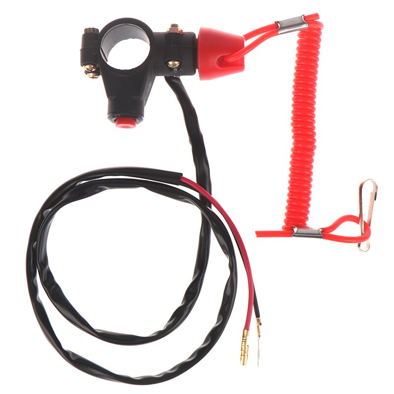 Cordón de seguridad para motocicleta, interruptor de motor de parada de emergencia, Dirt Bike botón pulsador para Mini, ATV, Quad, 1 ud.