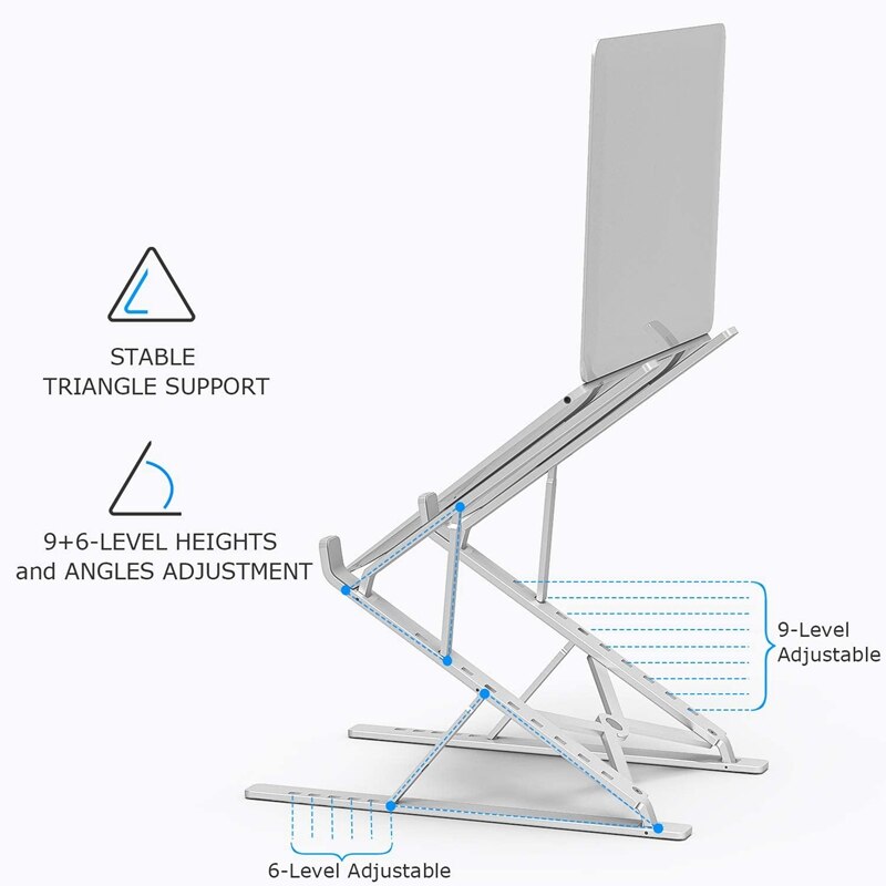 Stand Adjustable, Multi-Angle Ergonomic Laptop Desk Stand Lightweight Stand for All Laptops 10-17.3inch