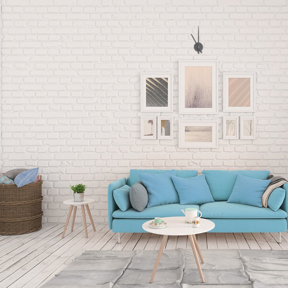 Manecillas de reloj de punto de cruz grandes DIY, agujas, Relojes de pared 3D, decoración artística para el hogar, accesorios de mecanismo (negro, sin batería)