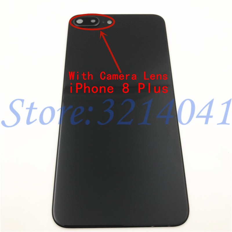 For iPhone 8 Plus Back Battery Glass Cover Rear Door Housing Case For iPhone 8 8G Back Glass Panel With Camera Frame Lens+Logo