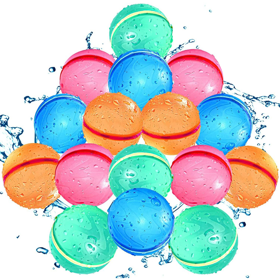 Herbruikbare magnetische waterbal van siliconen, snel te vullen met water voor watergevechten in de buitenlucht in de zomer, verkrijgbaar in willekeurige kleuren.