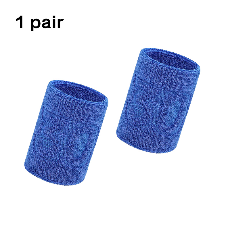 1 paio di braccialetti elastici in cotone supporto per polso da cestino avvolge gli uomini bambini palestra fitness Powerlifting tennis assorbimento del sudore: nero