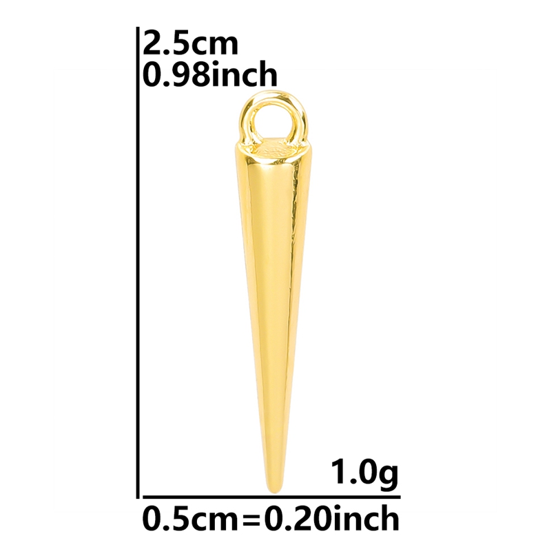 20 piezas de dijes de cono de punta larga Punk gótico para hacer pendientes, suministros de Metal, Color plateado/dorado, accesorios DIY de personalidad a granel: Marrón