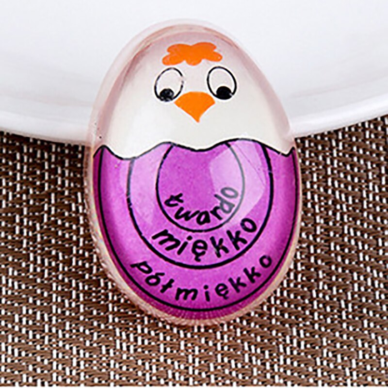 1pcs Egg Perfect Color Changing Timer Yummy Soft Hard Boiled Eggs Cooking Kitchen Eco-Friendly Resin Egg Timer Red timer tools: Purple