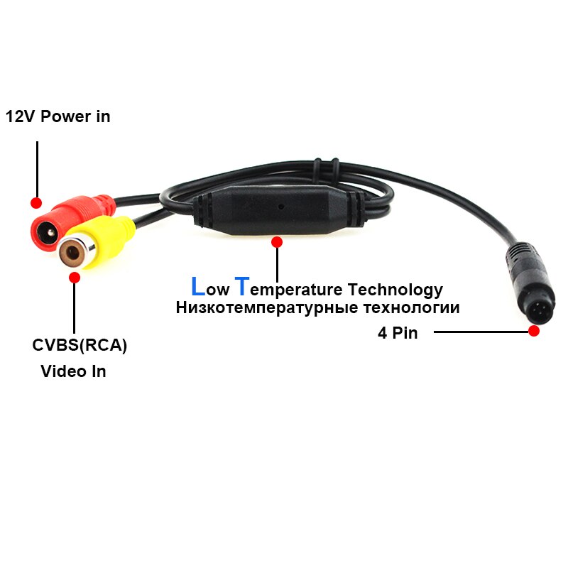 Câble de Conversion RCA CVBS femelle vers mâle à 4 broches, pour rétroviseur DVR, moniteurs de stationnement, connecter caméra de recul