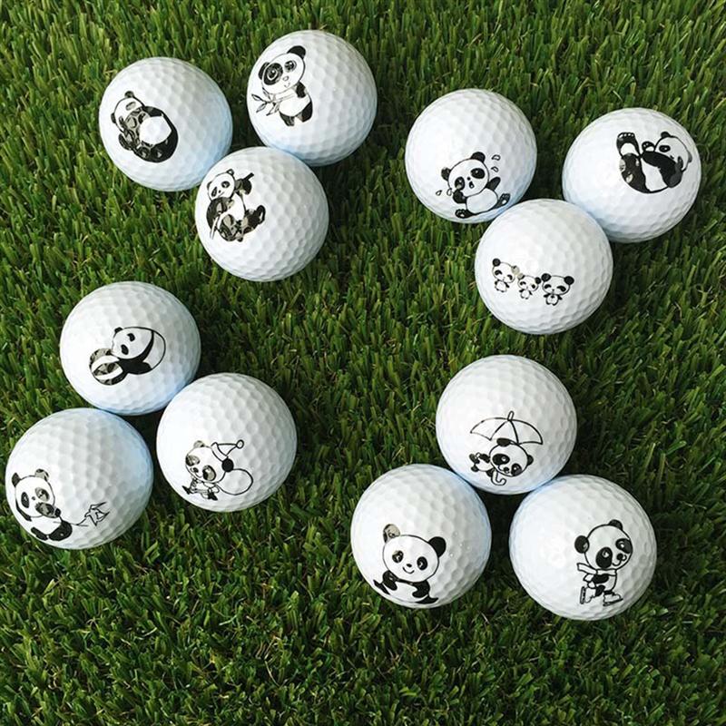 6pcs Cartoon Panda Golf Ball Portable Soft Durable Training Ball Golf Ball Golf Practice Ball for Outdoor Outside Home