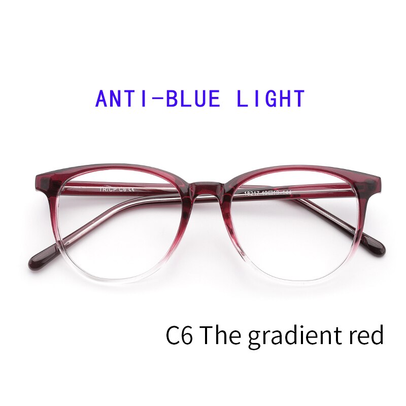 Round Glasses Frame Women Prescription Glasses And Blue Light Glasses Optical glasses frame Computer glasses Frame Women Eyewear: C6 Blue Light