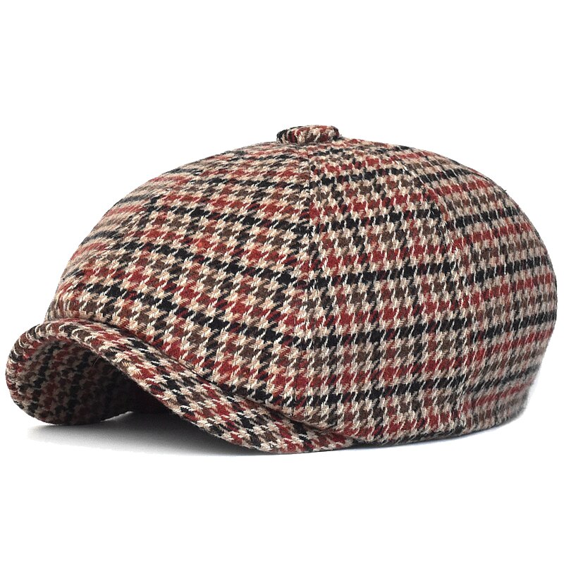 Herfst Winter Plaid Krantenverkoper Ivy Caps Casual Baret Hoeden Engeland Gatsby Retro Hoed Driver Platte Pet