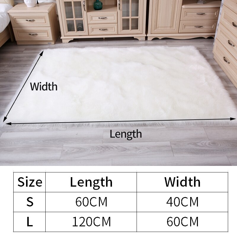 Faux Bont Kleed Effen Kleur Bont Tapijten Voor Woonkamer Pluche Tapijten Voor Bed Room Home Vloermat Niet slip Pluizige Gebied Tapijt