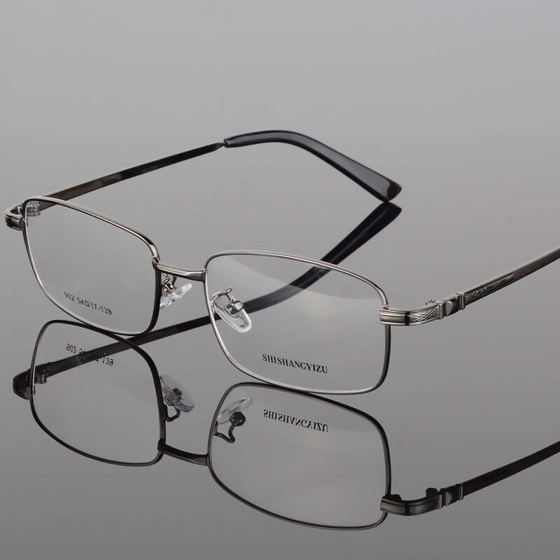 BCLEAR-Gafas de clásicas para hombre, lentes con chapado en oro grueso, marco completo, monturas de gafas de S902: Gris