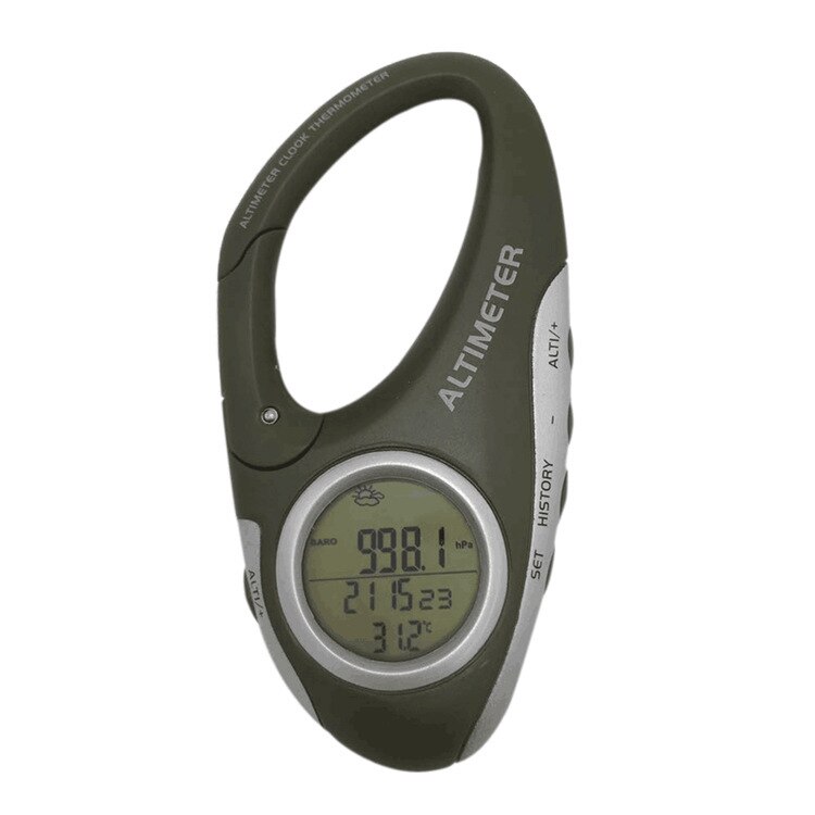 Outdoor Camping Climbing Altimeter Carabiner Barometer Height Measuring Multi-Function Carabiner Altimeter with Thermometer