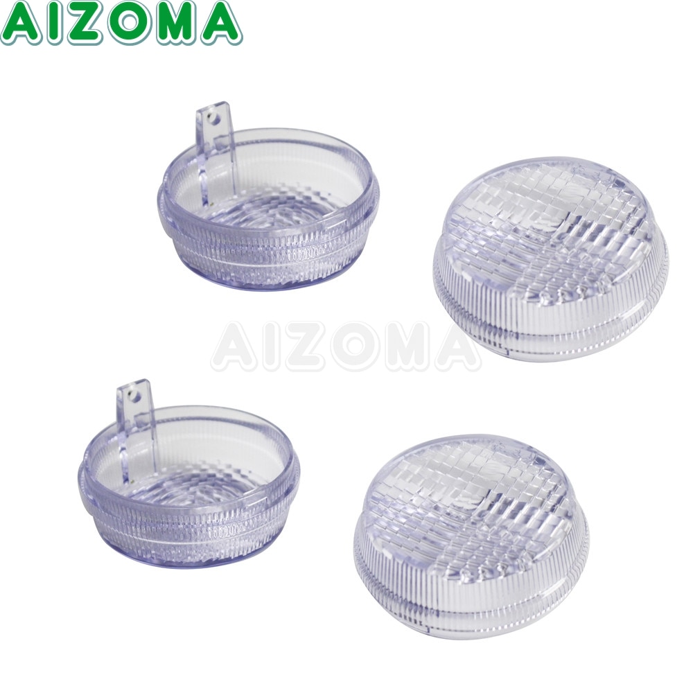 Lentes de luz delantera y trasera para coche, intermitentes de color ámbar con humo claro, lente redonda de 1300 pulgadas para Honda VTX Aero 1600, Kawasaki Vulcan 2,75, VN1600