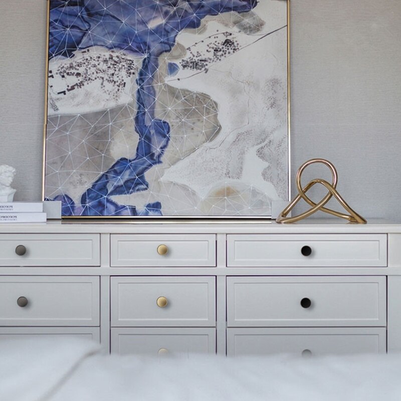 Cabinet Knob Round Drawer Handle Kitchen Heavy Duty Drawer Knob 3 Colors