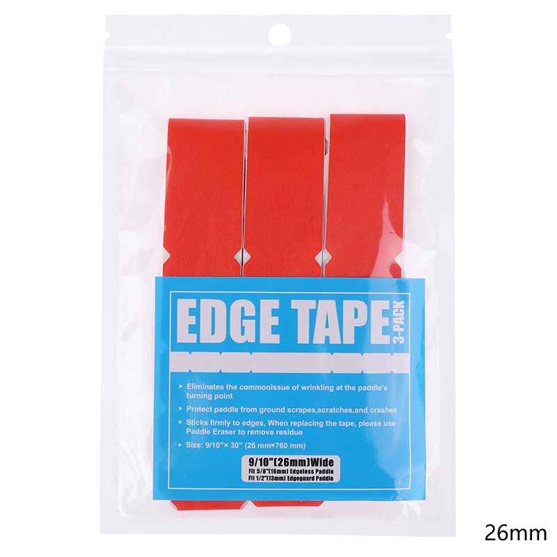 3 stuks pickleball racket randstickers, racketkop randtape, vermindert impact en voorkomt wrijving, frame beschermtape: Rood