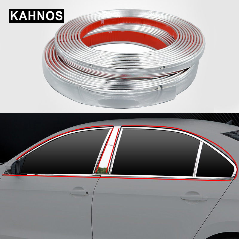 Auto Chrome Strip Styling Decoratie Moulding Trim Strips Tape Auto Diy Body Bumper Bescherm Sticker Auto Deur Versieringen