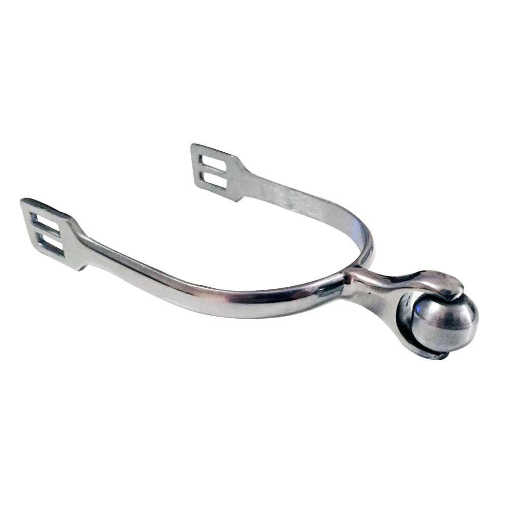Ett par rostfritt stål ridsport bärbara silver ridstövlar träning släta hästsporrar utrustning med rullboll: 1