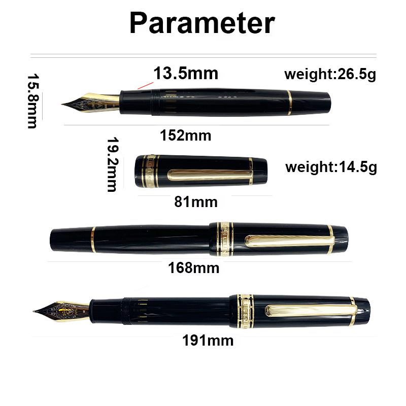 ¡Panda blanca! WingSung/JUNLAI pluma estilográfica grande de pistón de resina 930 N0.9 Iraurita F/M/B pluma de de escritura para estudiantes de negocios