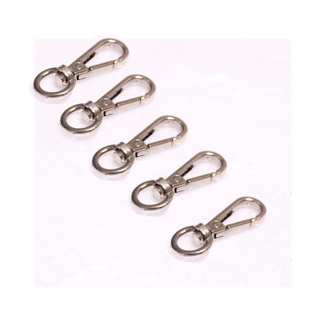 5Pcs 4 Sizes Metal Swivel Trigger Lobster Clasps For Bag Hook Key Chain DIY Zinc Alloy Gold Silver Belt Buckle Bag Accessories: silver M