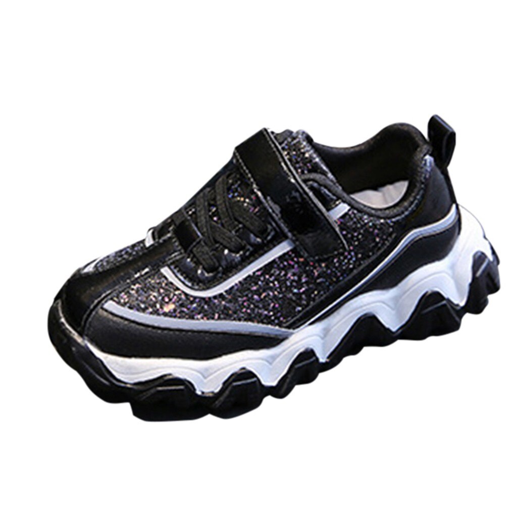 Children Shoes Unisex Toddler Boys Girls Sneakers Mesh Breathable Sport Run Sneakers Casual Shoes: BK / 28