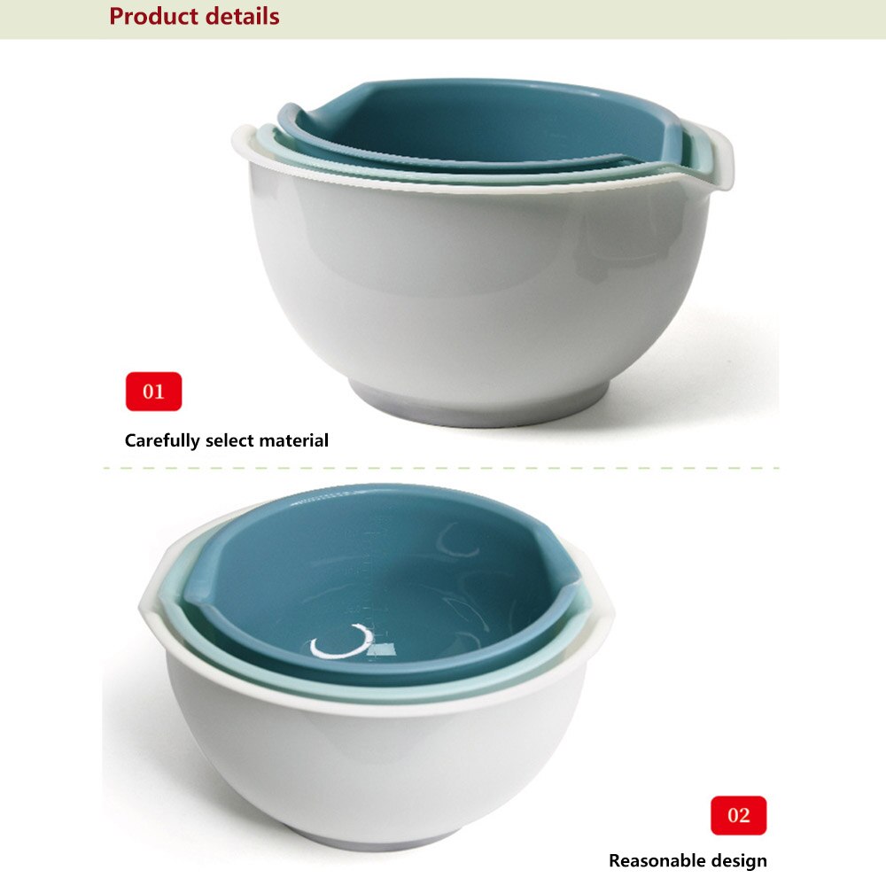 Plastic Bowl Mixing Bowl Multifunctional Bowl Large-Capacity Bowl Individual Serving Bowl Multi-Purpose Plastic Mixing Bowl