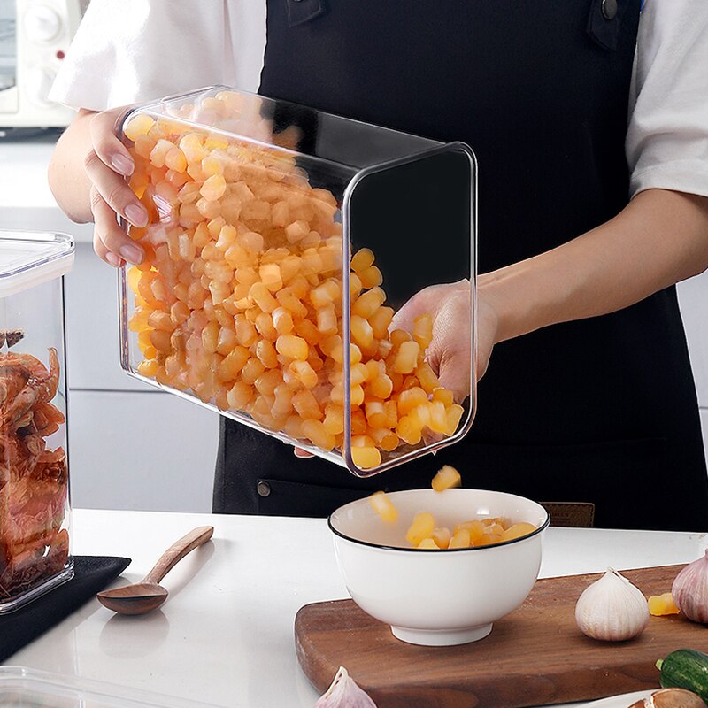 Cabinet Hanging Food Storage Container Kitchen Storage Cereal Dispenser Sealed Tank Cans Refrigerator Organizer 900/2300/3400ML