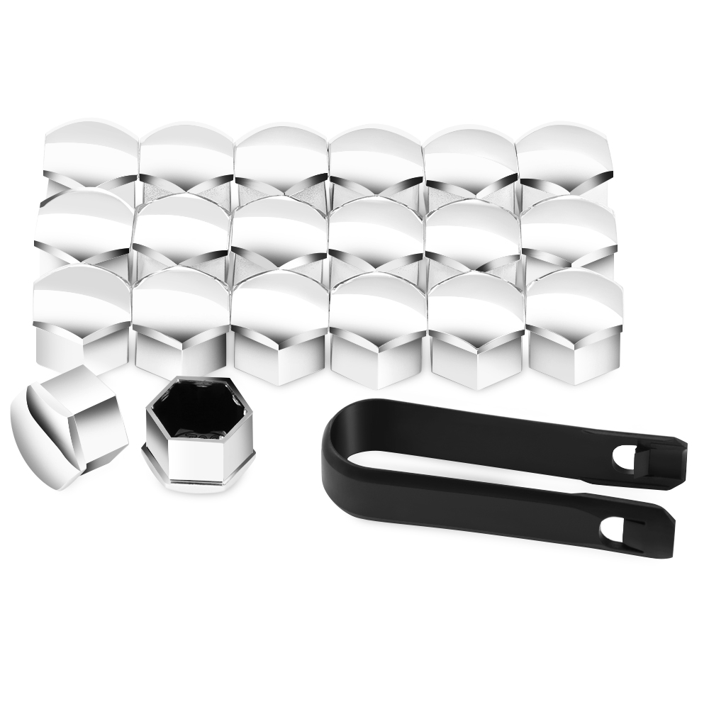 17mm Car Wheel Nut Caps Protection Covers For Mini Cooper R56 R57 R58 R50 R53 F55 F56 Jaguar: Silver