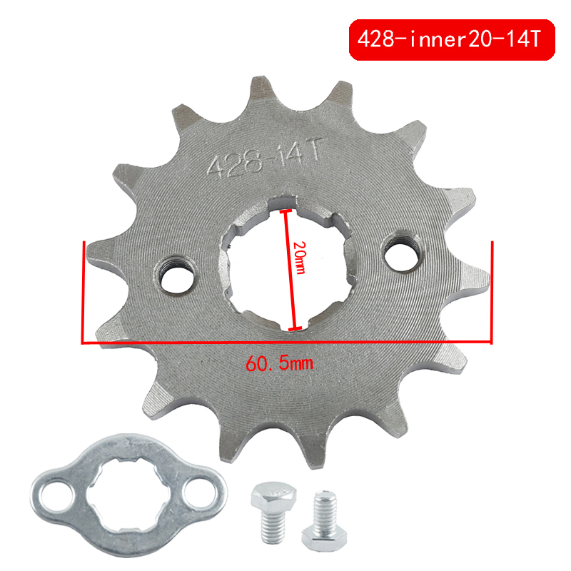 For Loncin Zongshen Lifan Shineray 150 200 250cc ATV Pitbike Motorcycle Moped Motocross Front Engine Sprocket 428# 20mm 10-19T: 14 T