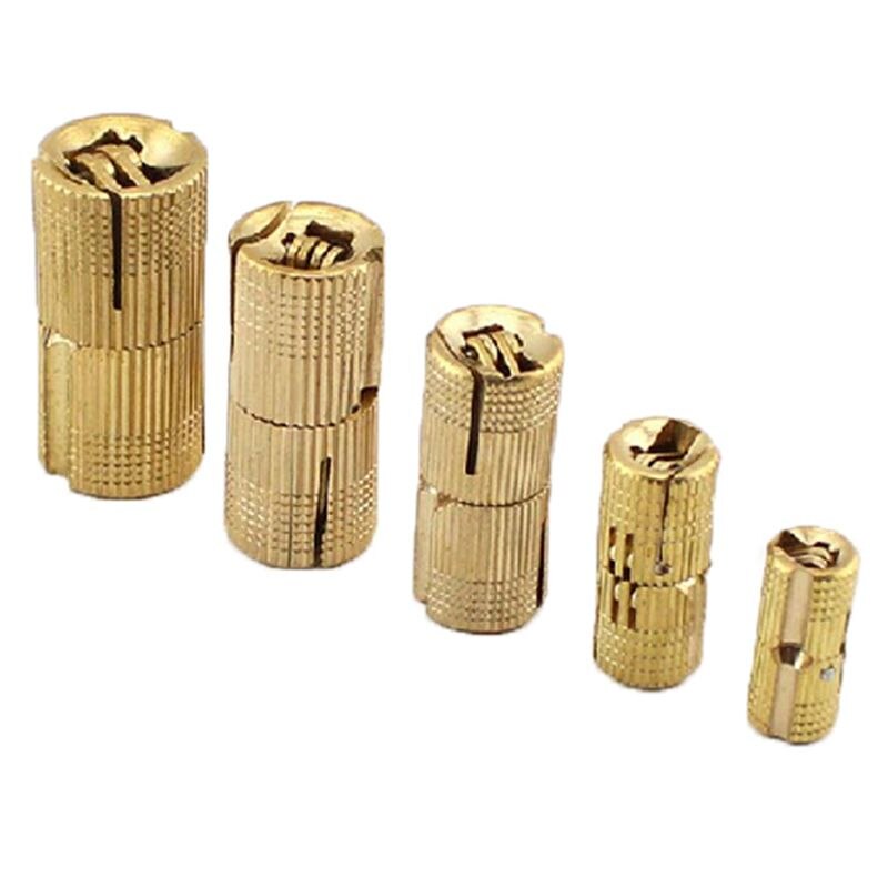4 Stuks 10 Mm Koperen Vat Scharnieren Cilindrische Verborgen Kabinet Verborgen Onzichtbare Messing Deur Scharnieren Voor Meubels Hardware