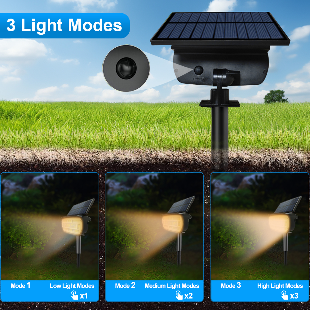 136LED-tuinverlichting op zonne-energie Buitenverlichting op zonne-energie Waterdichte landschapsspots op zonne-energie Tuinpad Muurveranda