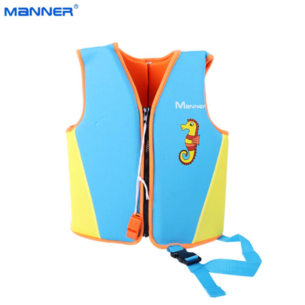 Polyester kinderen Reddingsvest Zwemmen Varen Ski Drifting Hoge Sterkte drijfvermogen Zwemvest Fluitje Water Sport Leven Jassen: blue / L