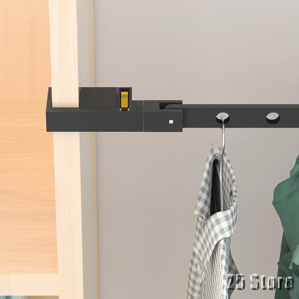 Aluminum Wall Mounted Clothes Hanger Rack Portable Drying Rack Organization Clamp Window Frame Balcony Railing Wardrobe