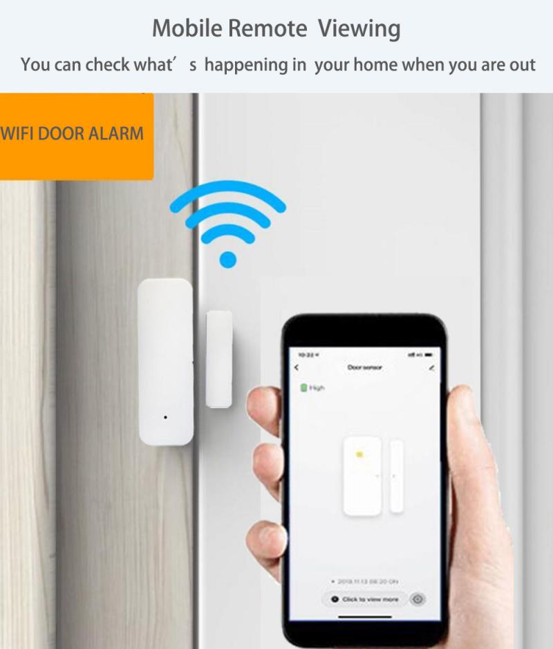 Tuya Smart WiFi Door Sensor Door Open / Closed Detectors Magnetic Switch Window Sensor Home Alert Security Alarm Alexa Google