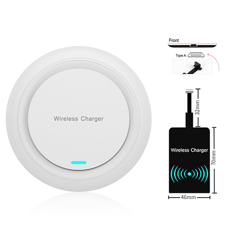 Qi Wireless Charger Pad & Receiver 10W Fast Charging For Samsung S20 S10 iPhone 11 Pro Xs Max X 8 Plus Wireless Quick Charge Set: White Type A